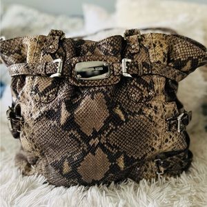 Michael Kors Python Leather Large Shoulder Bag